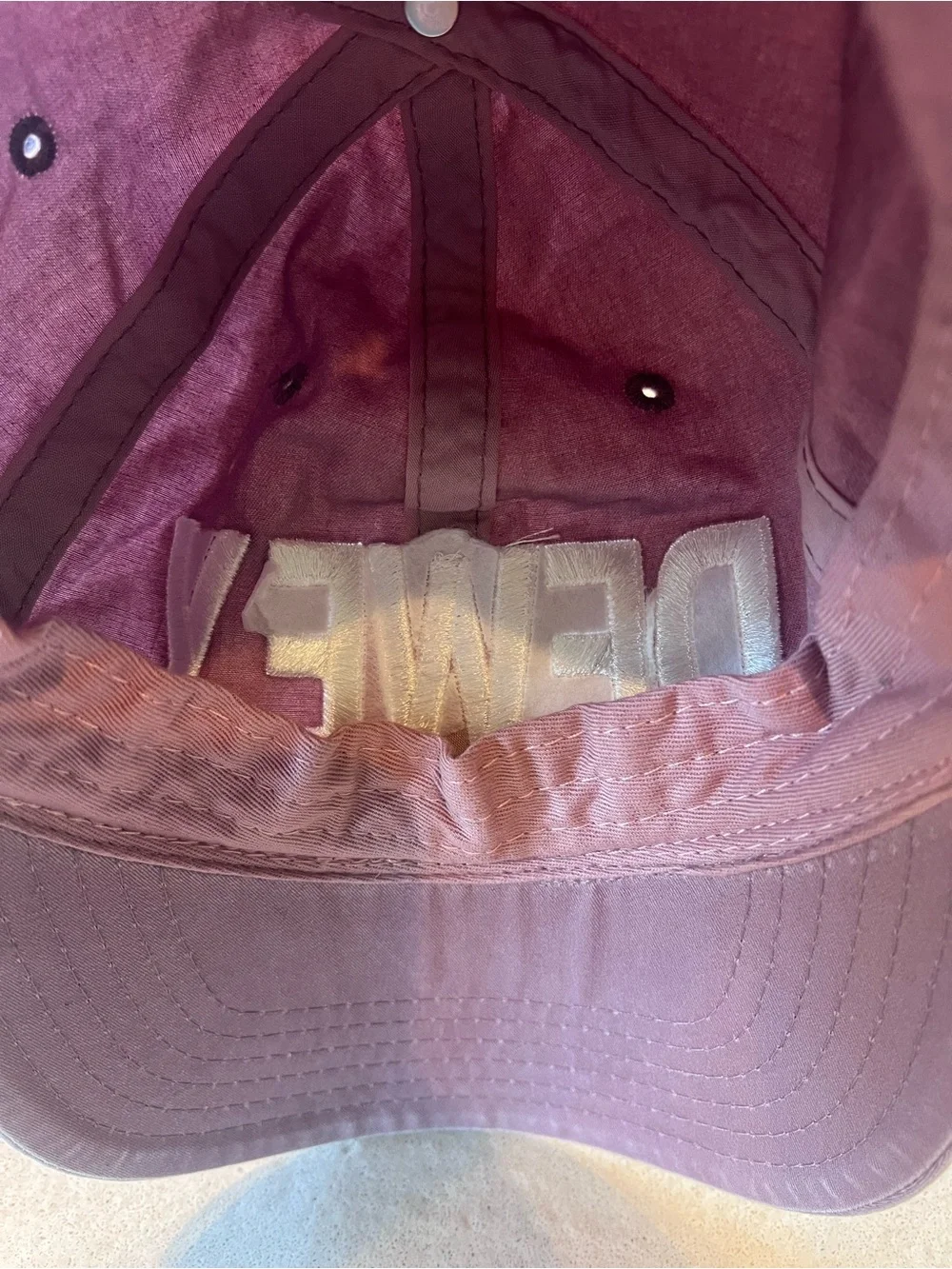 Mauve DEWEY Embroidered Baseball Cap Colliegiate Preppy Vibes